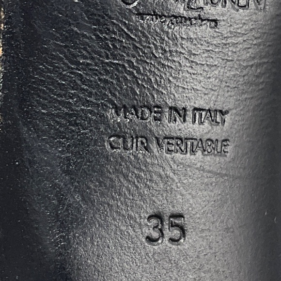 YVES SAINT LAURENT GREY WOOL PLATFORM PUMP - Picture 8 of 9